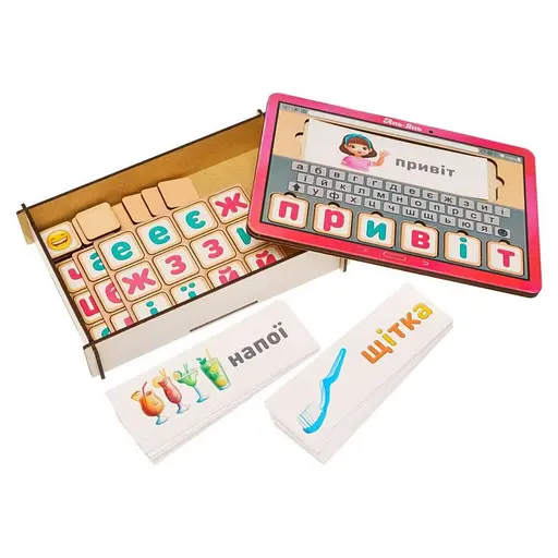 Планшет для дівчаток "Збери слово за картинкою" Ubumblebees (ПСД199-УКР) PSD199-UKR українською мовою - фото 3