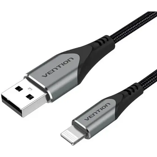 Кабель Vention USB 2.0 A to Lightning Cable 2 м серый Aluminum Alloy Type (LABHH)
