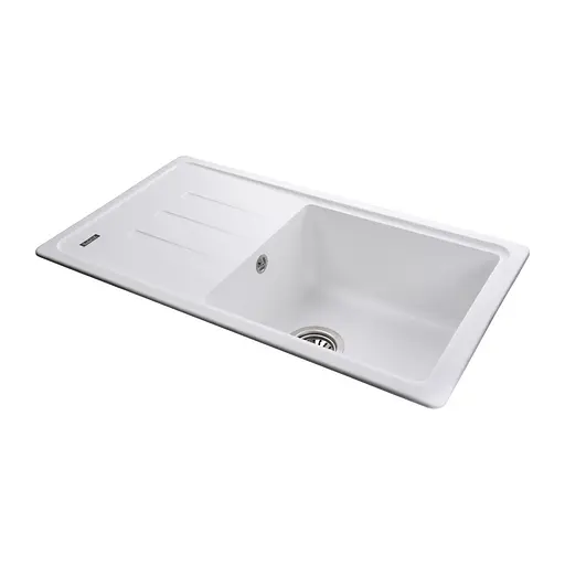 Гранітна мийка Globus Lux Lugano білий 780x435мм А0007, Білий - фото 3