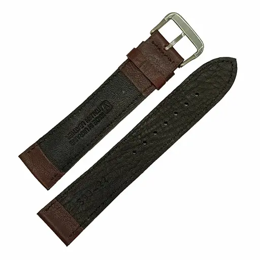 Ремешок коричневый из натуральной кожи 22 - фото 2