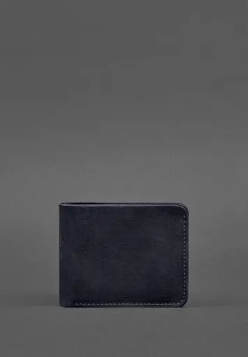 Кожаный портмоне 4.4 (с зажимом) синий Crazy Horse - фото 2