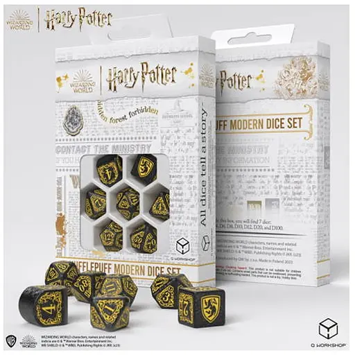 Набір кубиків Harry Potter. Hufflepuff Modern Dice Set - Black , 7 шт. (190142/2023/4/A) - фото 1