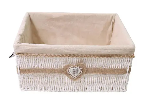 Кошик стелажний Handy Home Серце, з текстильним вкладишем, 36х27х17 см, бежевий (EW-88 L) - фото 2
