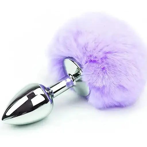 Металева анальна пробка Кролячий хвостик - фото 2