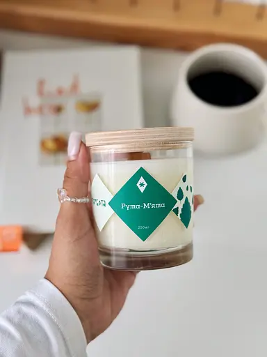 Свічка Рута і м'ята Мініатюри 130 мл Соєвий віск - фото 2