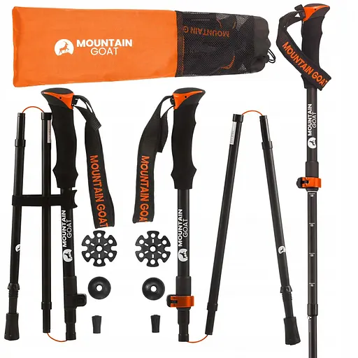 Треккинговые палки Mountain Goat Pro+ 43-130 см MG0008 Black/Orange (P-5907739318251) - фото 5