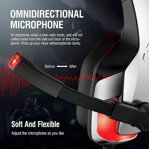 Дротова ігрова гарнітура Hunterspider Gaming with LED V4, USB, 3.5mm, 2.2m, silver - фото 10