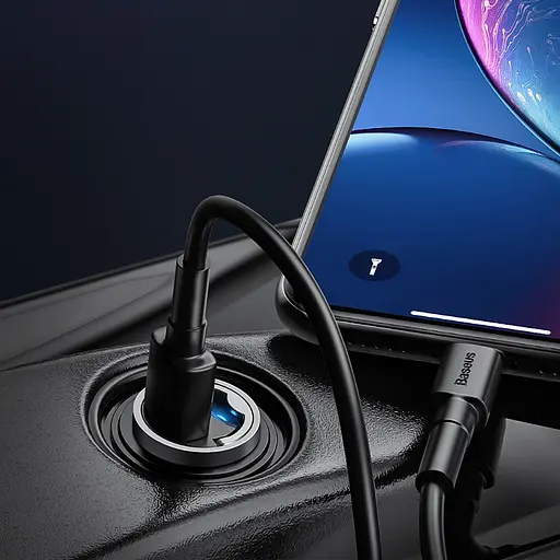 Адаптер автомобільний BASEUS Tiny Star Mini PPS Car Charge Type-C Port 30 W (VCHX-B04) бордовий - фото 7