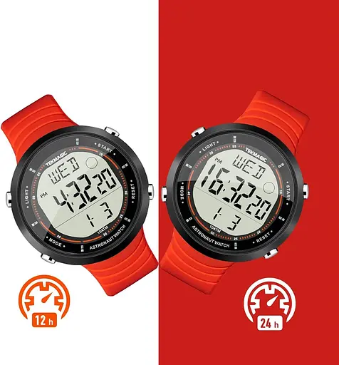 Цифровий спортивний годинник TEKMAGIC, водонепроникний до 100 метрів, для плавання та дайвінгу, з силіконовим ремінцем, підсвічува - фото 5