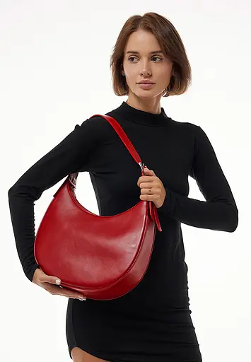 Жіноча шкіряна сумка Vivian червона - фото 4