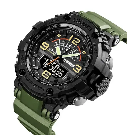 Чоловічий спортивний наручний годинник Skmei 1617 Зелений - фото 2