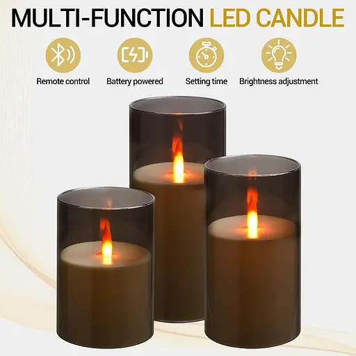 Беспламенная свеча с гирляндой, на батарейках - фото 4