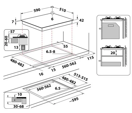 Варильна поверхня газова Whirlpool GOFL 629/NB1 (7036085) - фото 3