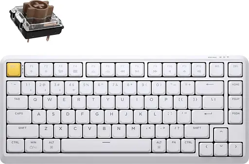 Клавіатура Keychron J1 82Key K pro Brown WL/BT/USB-A QMK Hot-swap EN/UKR RGB White (J1-Q3-UA) - фото 1