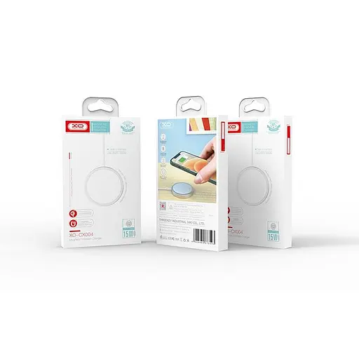 Заряджання Qi XO magnetic wireless charger CX004 15W бездротове біле - фото 6