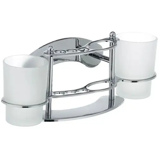 Підставка для щіток і пасти з двома склянками Zerix LR101 ZX2698 хром - фото 1