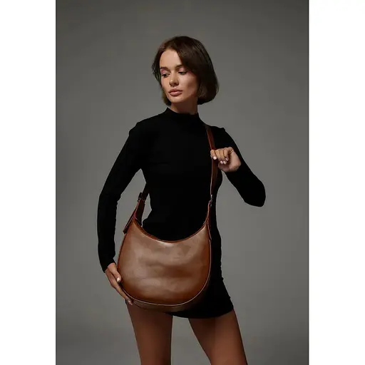 Жіноча шкіряна сумка Vivian світло-коричневий - фото 1