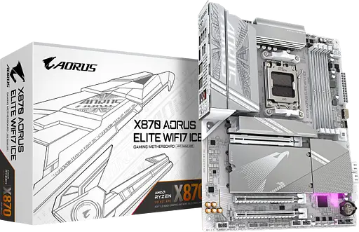 Материнська плата Gigabyte X870 Aorus Elite Wi-Fi 7 Ice Socket AM5 (X870 A ELITE WF7 ICE)