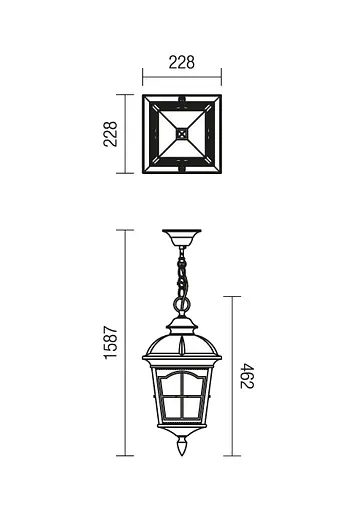 Підвісний вуличний світильник YORK SU E27 1X70W IP44 BR (5.1.1) Redo 9649 - фото 2