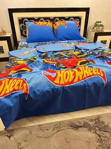 Постільна білизна бавовняна Хотвілс Півтораспальна 150 x 220 Бязь 70 х 70 Блакитна