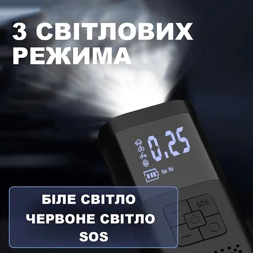 Автомобільний компресор XY-35 портативний 150 PSI 12В - фото 5
