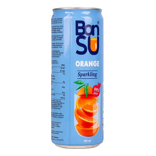 Напиток BonSU из сока апельсина 99% газированный 330 мл - фото 2