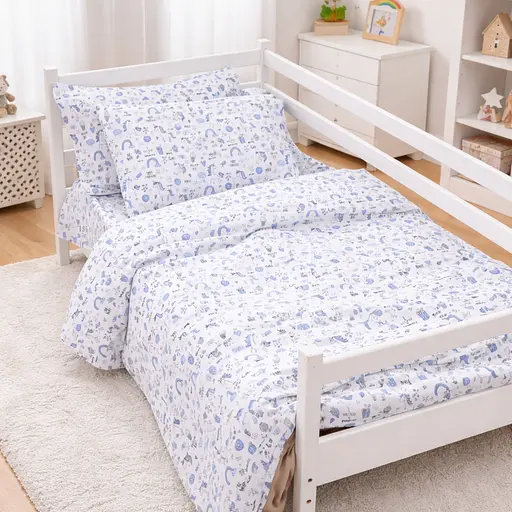 Комплект постельного белья Ranforce Elite Mirson Tiny Unicorn blue 220х240см (2200012579220) - фото 1