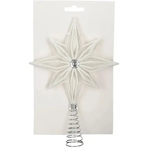 Елочная верхушка Mica Decorations Звезда пластиковая 20 см пастель белая (1181249)