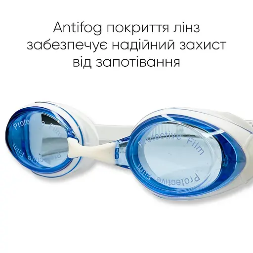 Підліткові (дорослі) Окуляри для плавання Renvo Maros JR Anti-fog Синій, Білий OSFM (2SG220-0304) - фото 7