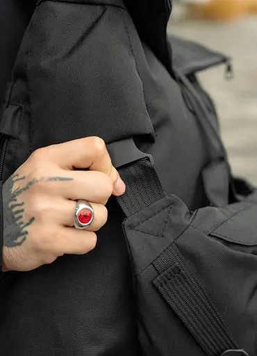 Мужской рюкзак ролл Sambag RollTop Double черный тканевый 41 х 27 х 18 см (24330065m) - фото 5