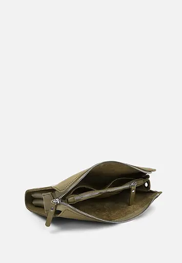 Шкіряний млатч оливковий краст - фото 7