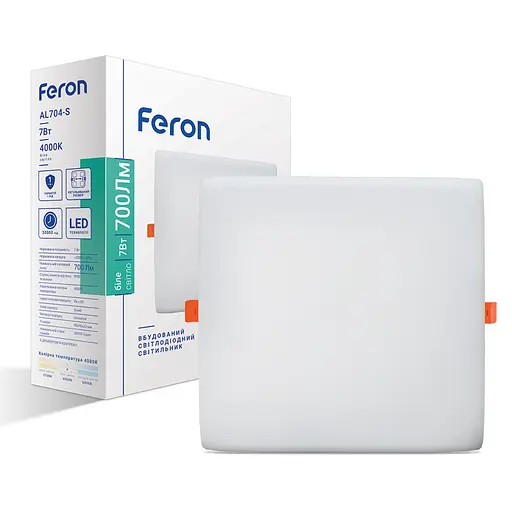 Світлодіодний вбудований світильник Feron AL704-S 7Вт 4000K білий - фото 1
