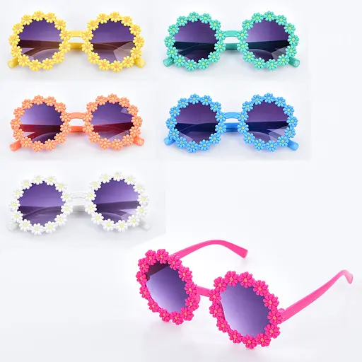 Очки детские солнцезащитные с оправой-цветами 12.5 см FG24030506B (в ассортименте) - фото 2