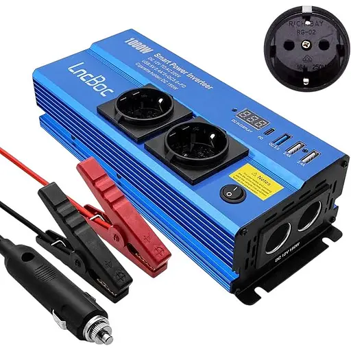Інвертор LncBoc 1000W DC 12 V в AC 220 V 240 V 3 в 1 автомобільний зарядний пристрій