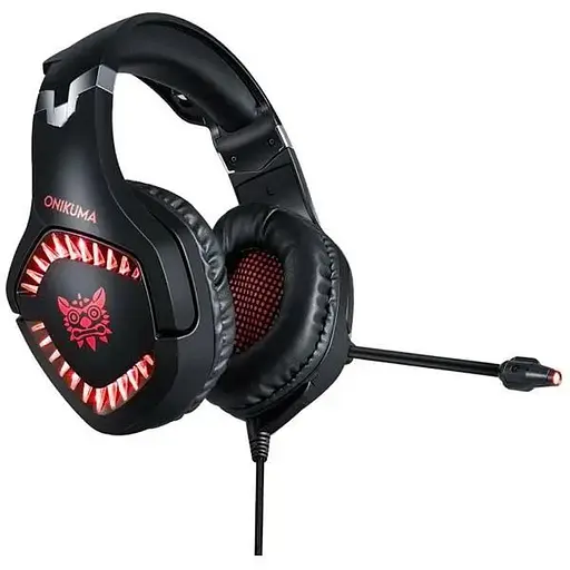 Дротова гарнітура Onikuma Gaming with LED K1 Pro, USB, 3.5mm, 2.2m, black-red