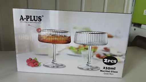 Набор бокалов для мартини A-PLUS 2шт Подарочные стеклянные сосуды для коктейлей 235мл Gold Rim - фото 4