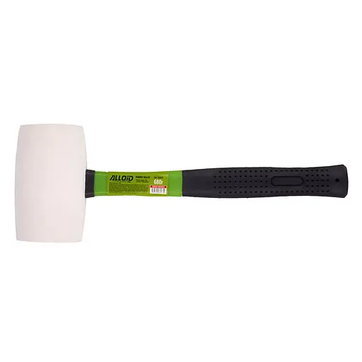 Киянка гумова Alloid з ручкою із фібергласу біла 680 г (RM-15680F) - фото 1