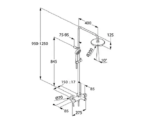 Душова система Kludi Logo 6808305-00 - фото 2