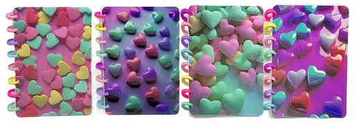 Блокнот на спіралі ПВХ Сердечки об’ємні, А5, 100 аркушів, клітинка (В асортименті) - фото 2