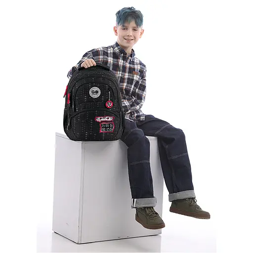 Рюкзак GoPack Education 175M-8 Anime boy Чорно-червоний (GO26-175M-8) - фото 18