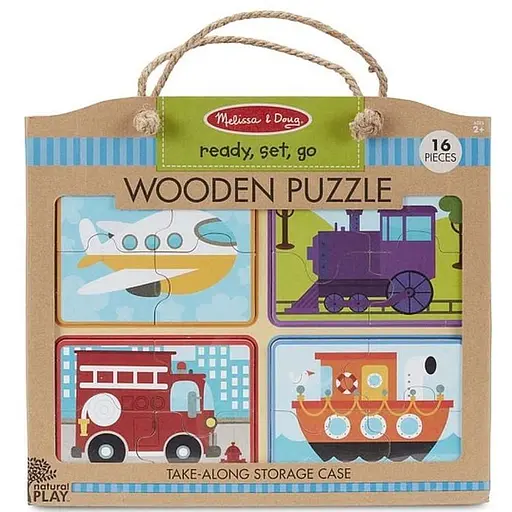 Пазли Melissa & Doug Транспортні засоби дерев'яні у футлярі (MD31361)