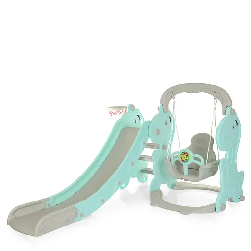 Дитяча гірка-гойдалка BAMBI YG2020-2-4 з баскетбольним кільцем, ш153-г195-в110см, голуба