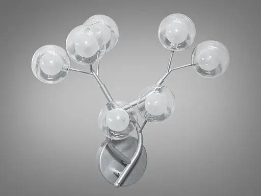 Бра "Светлячок" для декора спальни на 7 ламп, цвет-хром сатин - фото 2