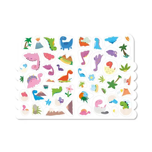 Дитяча розвиваюча розмальовка "Динозаври" РМ-74-01, 50 стікерів - фото 2