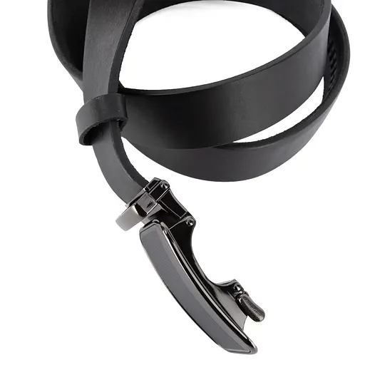 Ремінь шкіряний чоловічий на автоматі SF-3426 (135 см) чорний - фото 3