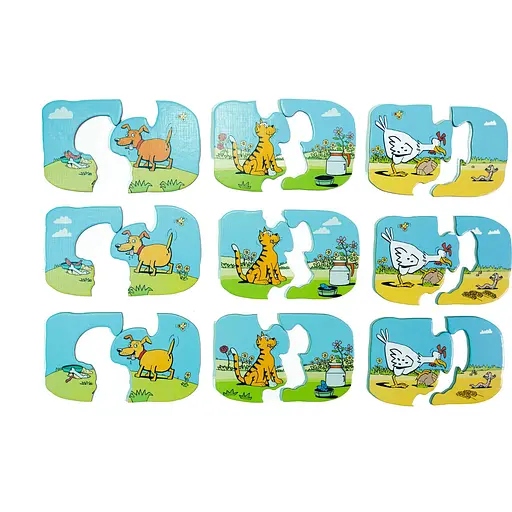 Пазлы для детей Така Мака Пазл Песик, Котик, Курочка 18 элементов (190001-UA) - фото 4