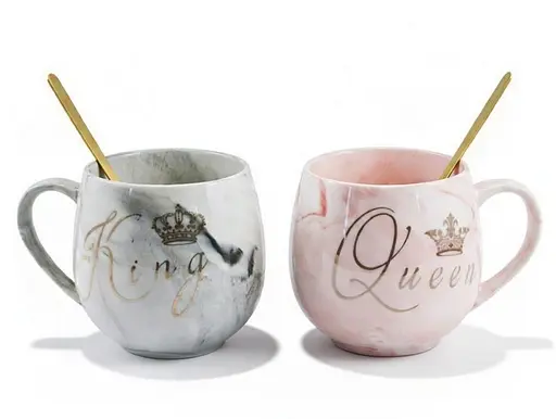 Набір чашок з ложками порцелянових у подарунковій упаковці 350 мл 2 шт (206) - фото 2