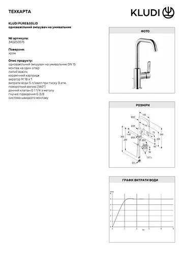Смеситель для умывальника Kludi Pure&Solid 340250575 - фото 2