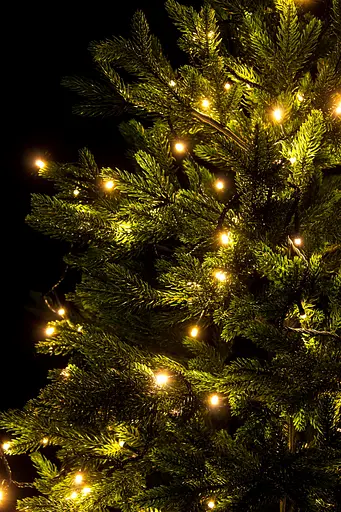 Гірлянда світлодіодна нитка 10 метрів на ялинку Тепло-біла 140 лампочок Laplandia новорічна від мережі чорний провід (ww.01.5B.140-) - фото 4