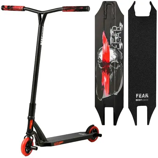 Самокат трюковий Best Scooter 85х53х12 см Чорно-червоний 000254798